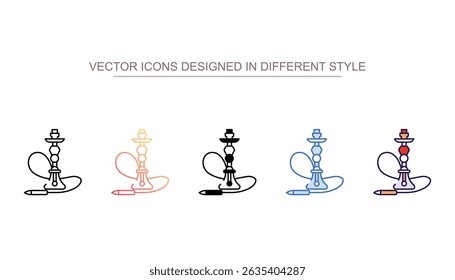 Hookah-Symboldesign auf weißem Hintergrund, Stockgrafik