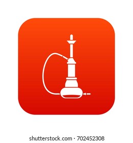 Hookah icon digital red for any design isolated on white vector illustration
