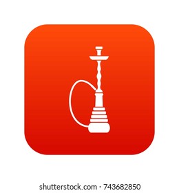 Hookah icon digital red for any design isolated on white vector illustration