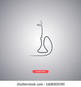 Icono de Hookah dibujado por una línea. Silueta de un narguile. Ilustración vectorial para su diseño.