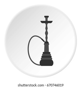 Hookah icon in flat circle isolated vector illustration for web