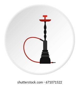 Hookah icon in flat circle isolated vector illustration for web