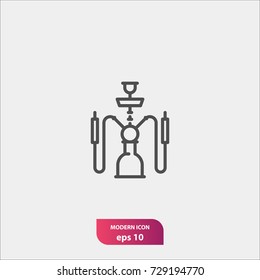 hookah icon, flat symbol, simple vector and modern illustration sign