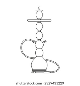 Hookah icon in the form of a flat pattern on a white background. Vector image.