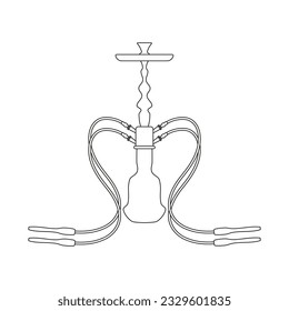 Hookah icon in the form of a flat pattern on a white background. Vector image.