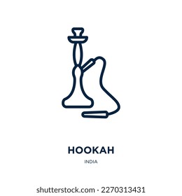hookah icon from india collection. Thin linear hookah, tobacco, smoke outline icon isolated on white background. Line vector hookah sign, symbol for web and mobile