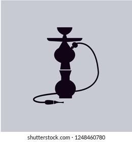 Hookah icon isolated on grey background. Line pictogram. Premium symbol for website design, mobile application, logo, ui.Vector illustration. Eps10