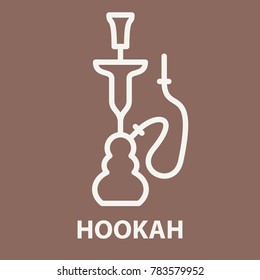 Hookah icon in linear style. Hookah logo template. Vector illustration.