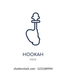 Hookah icon. Hookah linear symbol design from India collection. Simple outline element vector illustration on white background.