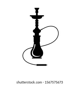 Hookah icon or logo. Hookah pipes. Vector vintage illustration.