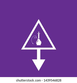 Hookah icon and map pin. Hookah logo concept. Designed for tearoom. tearoom here