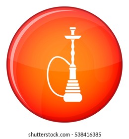 Hookah icon in red circle isolated on white background vector illustration