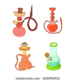 Hookah icon set. Cartoon set of hookah vector icons for web design isolated on white background