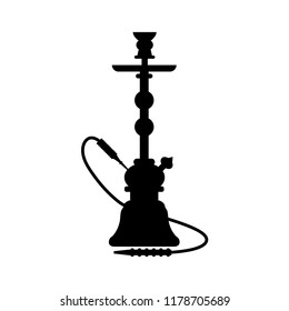 Hookah icon, silhouette, logo on white background