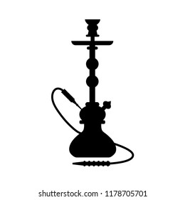 Hookah icon, silhouette, logo on white background