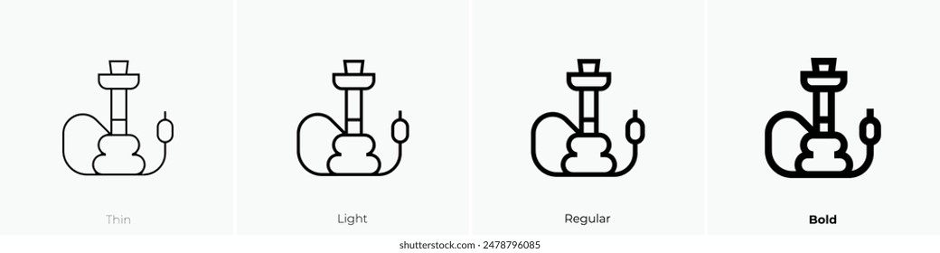 hookah icon. Thin, Light Regular And Bold style design isolated on white background
