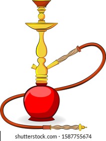 Hookah Icon Vector Colored Illustration. Vibrant colors. 
