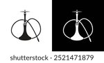 Hookah icon Vector flat thin line illustration