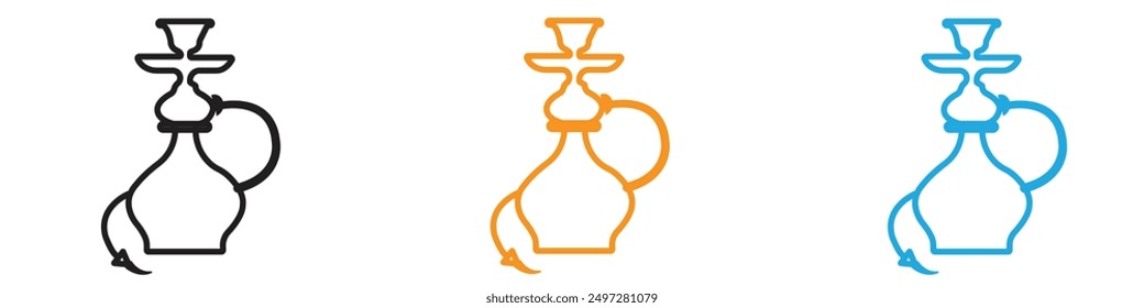 Hookah icon vector logo set collection for web app ui