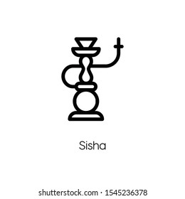 Hookah icon vector. Shisha symbol. Linear style sign for mobile concept and web design. Hookah symbol illustration. Pixel vector graphics - Vector.