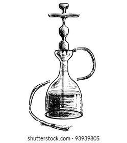 Hookah isolated on white background sketch vector illustration