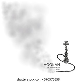 Hookah labels, badges and design elements collection. Vintage shisha logo. Lounge cafe emblem. Arabian bar or house, shop.
