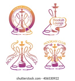 Hookah labels set