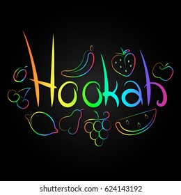 Títulos de Hookah con diseño de frutas para vectores