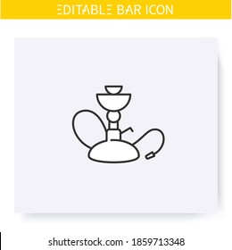 Hookah line icon. Hookah bar, shop. Smoke bar. Lounge. Restaurant, night club, bar menu. Cocktail party and drinking establishment concept. Isolated vector illustration. Editable stroke 