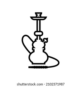 Hookah line icon, vector logo isolated on white background