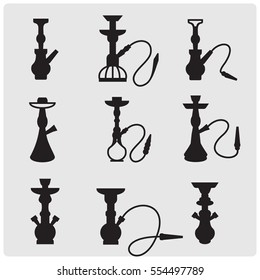 Hookah line icons