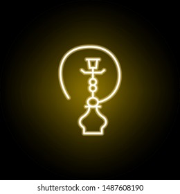 hookah line neon icon. Elements of smoking activities illustration icon. Signs and symbols can be used for web, logo, mobile app, UI, UX