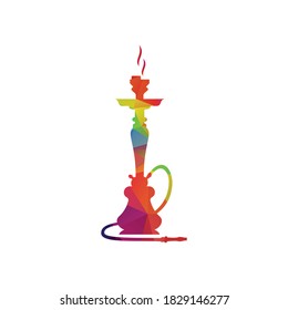 Hookah logo design. Hookah club. Bar. Hookah lounge cafe, Arabian bar or house, shop. vector illustration.