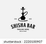 Hookah logo design, label, badge. Vintage shisha bar logo template