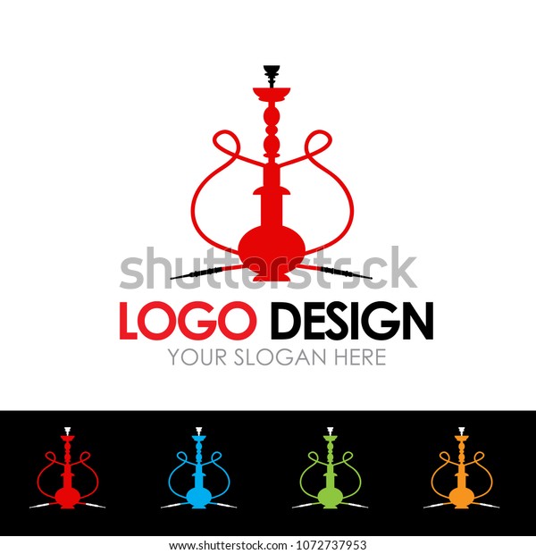 Hookah Logo Design Template Vector Eps Stock Vector (Royalty Free