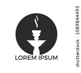 Hookah logo design. Vintage sheesha logo. Lounge cafe emblem. Arabian bar or house, shop vector design template.