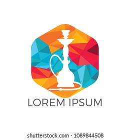 Hookah logo design. Vintage sheesha logo. Lounge cafe emblem. Arabian bar or house, shop vector design template.