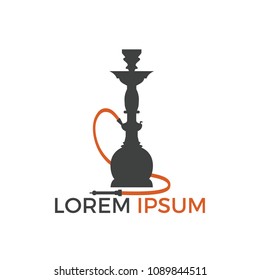 Hookah logo design. Vintage sheesha logo. Lounge cafe emblem. Arabian bar or house, shop vector design template.