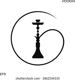 Hookah logo. Isolated hookah on white background