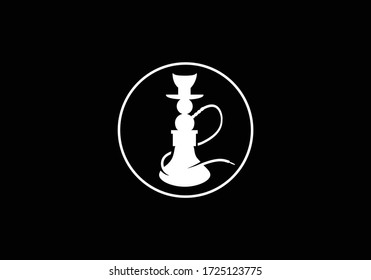 Símbolo de signo del logo de Hookah, diseño del icono de Hookah