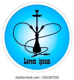 Hookah logo, sticker, vector illustration