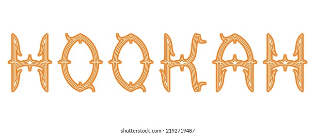 Hookah logo template.Vector custom lettering.