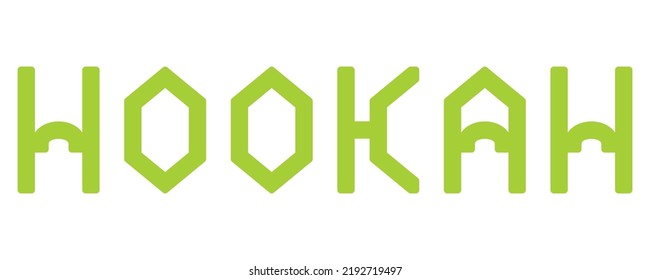 Hookah logo template.Vector custom lettering.
