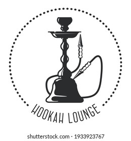 Hookah lounge emblem - shisha bar logo, vector