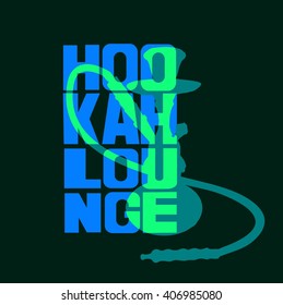 "Hookah lounge" Hand painted brush lettering. Hand lettering and custom typography for your  lounge cafe emblem. Arabian bar or house, shop. Isolated vector illustration.