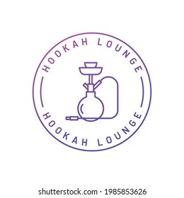 Hookah lounge logo. Hookah bar, shisha icon