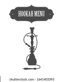 Hookah menu design concept.Icon with Arabian frame.