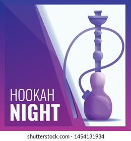 Hookah night concept banner. Cartoon illustration of hookah night vector concept banner for web design