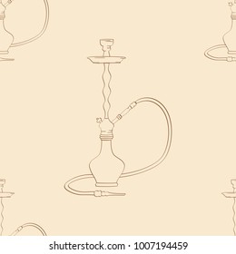 Hookah on a vintage background. Seamless vector illustration