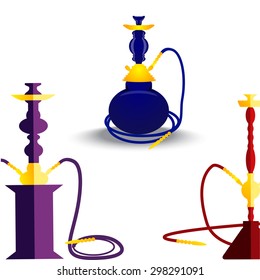 Hookah on a white background isolated. Vector Illustration